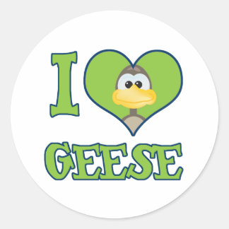 Sticker Rond J'adore les oies