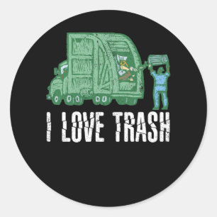 Sticker Rond J'adore les ordures amusantes