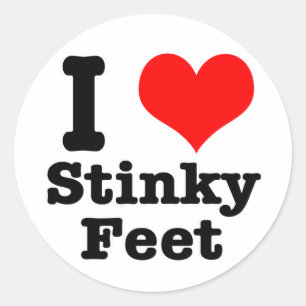 Sticker Rond J'ADORE les pieds qui puent