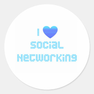 Sticker Rond J'adore les réseaux sociaux