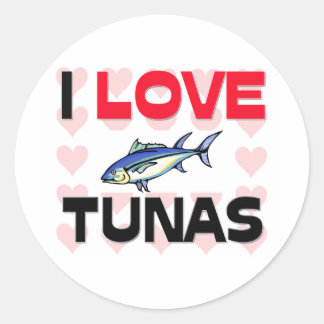 Sticker Rond J'adore les thons