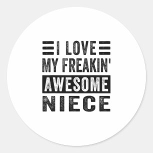Sticker Rond J'adore ma nièce franchement géniale - Famille