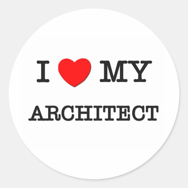 Sticker Rond J'adore mon ARCHITECTE (Devant)