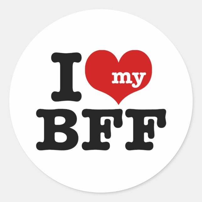 Sticker Rond J'adore mon BFF (Devant)
