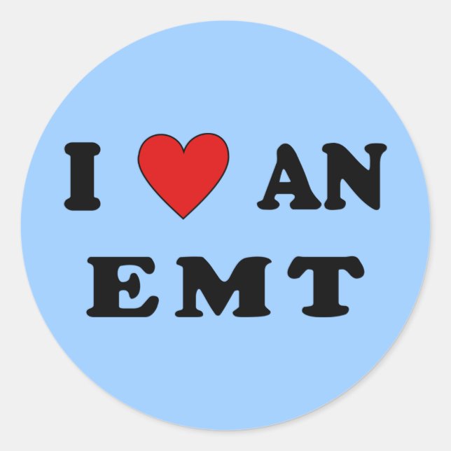 Sticker Rond J'adore un EMT (Devant)