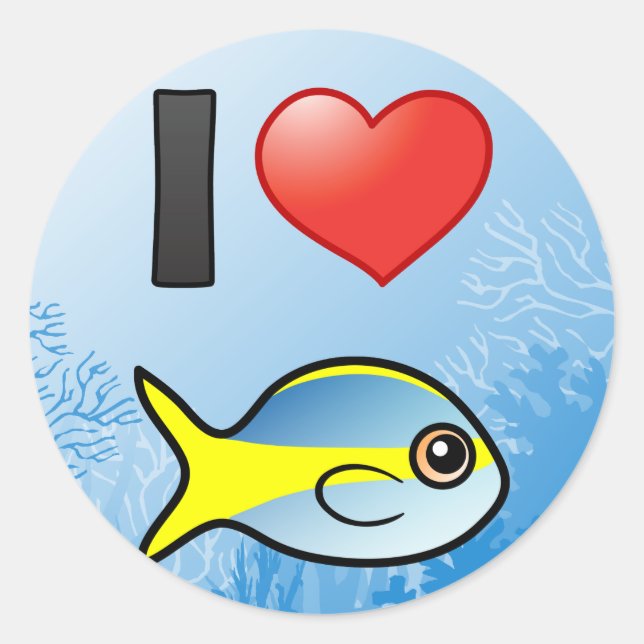 Sticker Rond J'adore Yellowtail Snapper (Devant)