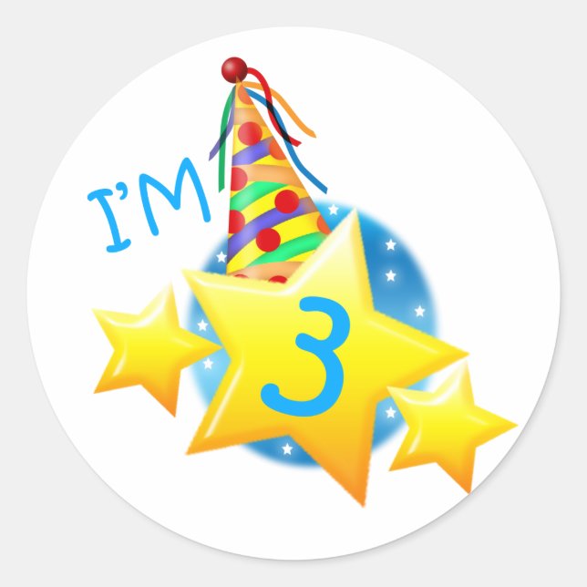 Sticker Rond J'ai 3 ans (Devant)