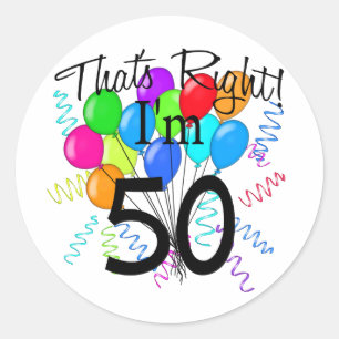Sticker Rond J'ai 50 ans - Anniversaire