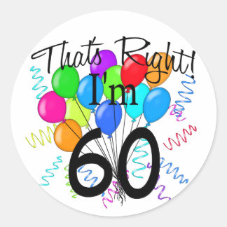 Sticker Rond J'ai 60 ans - Anniversaire