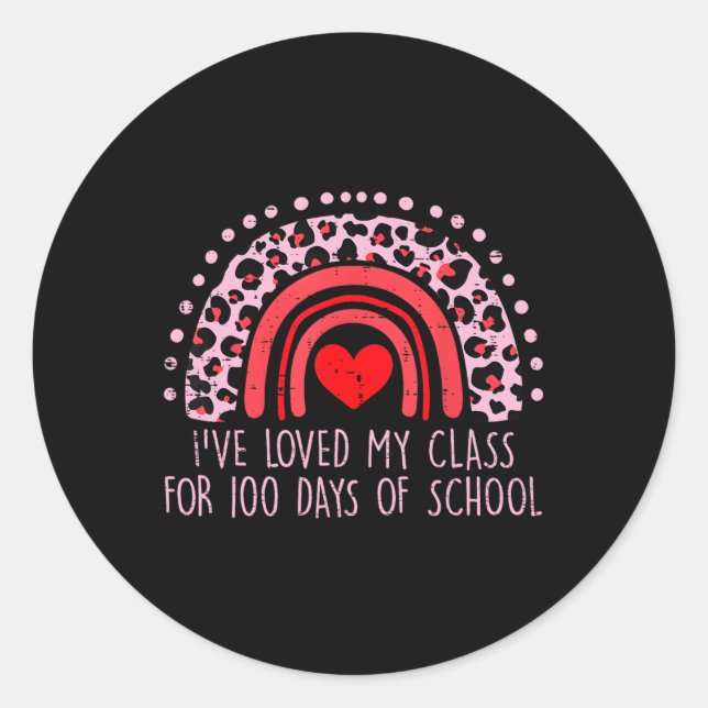 Sticker Rond J'Ai Aimé Mon Cl Pendant 100 Jours Enseignantes (Devant)