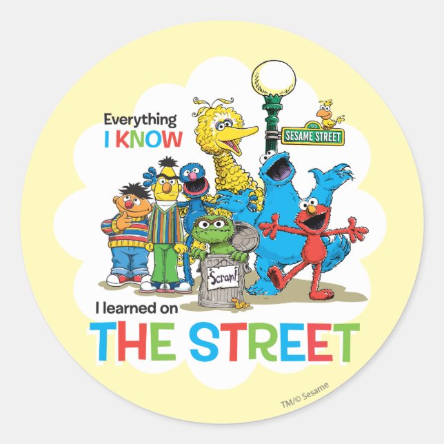 Sticker Rond J'ai appris dans la RUE (Devant)