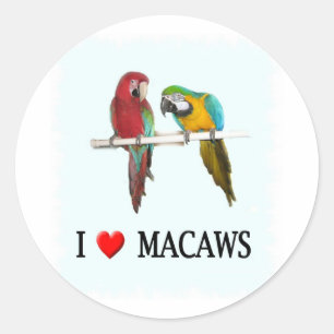 Sticker Rond J'ai aussi des macaws cardiaques