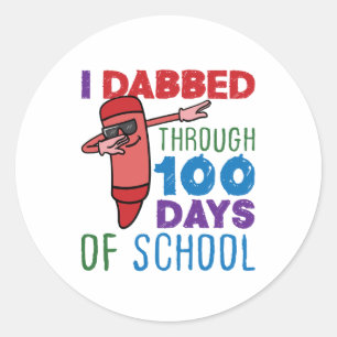 Sticker Rond J'ai baisé pendant 100 jours de crayon scolaire