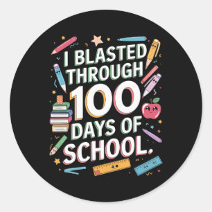 Sticker Rond J'Ai Blessé Pendant 100 Jours De Thé De 100E Jour