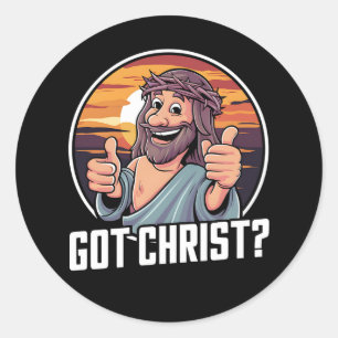 Sticker Rond J'ai Buddy un Christ Noël Jésus Religieux