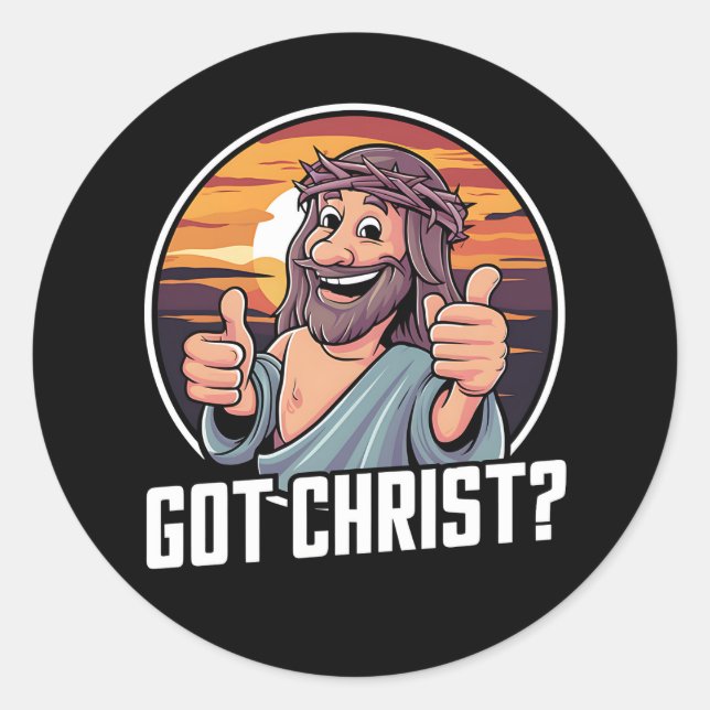 Sticker Rond J'ai Buddy un Christ Noël Jésus Religieux (Devant)