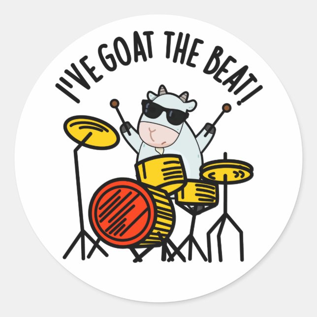 Sticker Rond J'ai chéri le jeu de tambour amusant (Devant)