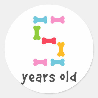 Sticker Rond J'ai cinq ans
