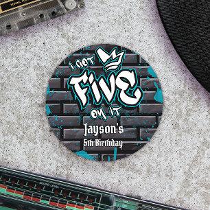 Sticker Rond J'ai cinq sur elle