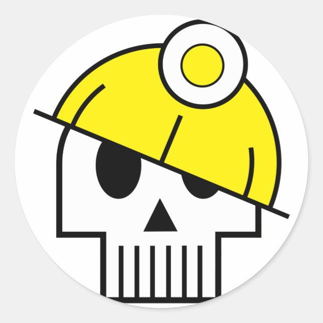 Sticker Rond J'ai creusé le sticleur de Skulicon mort (Devant)