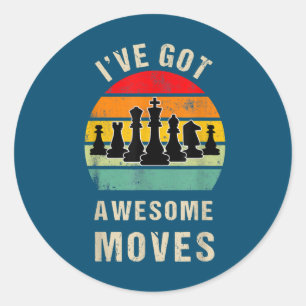 Sticker Rond J'Ai Des Déplacements Awesome Joueur D'Échecs