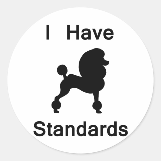 Sticker Rond J'Ai Des Normes (Poodle) (Devant)