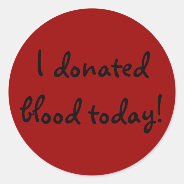 Sticker Rond J'ai donné du sang aujourd'hui ! (Devant)