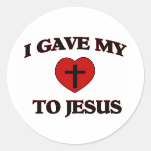 Sticker Rond J'ai donné le mon (coeur) à Jésus