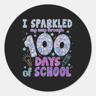 Sticker Rond J'Ai Éclaté Mon Chemin À Travers 100 Jours D'École