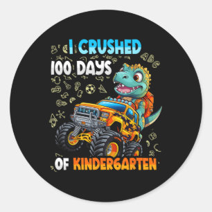 Sticker Rond J'Ai Écrasé 100 Jours De Maternelle