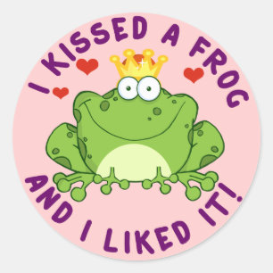Sticker Rond J'ai embrassé une grenouille le jour de la Saint-V