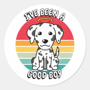 Sticker Rond J'ai été un bon garçon - chien dalmate