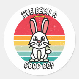 Sticker Rond J'ai été un bon garçon - Funny Bunny