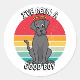 Sticker Rond J'ai été un bon garçon - gros chien