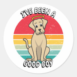 Sticker Rond J'ai été un bon garçon - gros chien