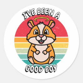 Sticker Rond J'ai été un bon garçon - hamster