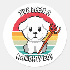 Sticker Rond J'ai été un garçon coquin - chien furieux