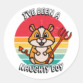 Sticker Rond J'ai été un garçon coquin - hamster