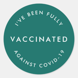 Sticker Rond J'ai été vacciné Covid-19 Vert Turquoise moderne