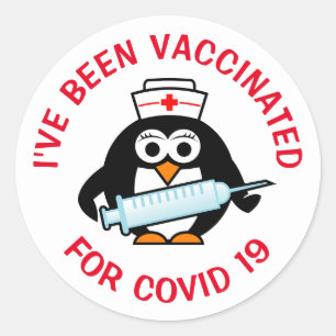 Sticker Rond J'ai été vacciné pour la vaccination contre le vir