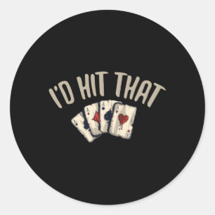 Sticker Rond J'Ai Frappé Le Casino De Jeu