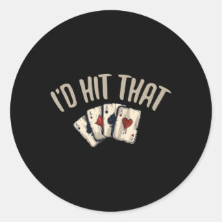 Sticker Rond J'Ai Frappé Le Casino De Jeu