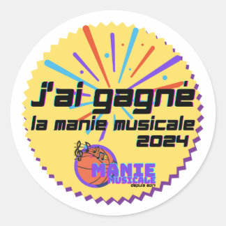 Sticker Rond J'ai gagné 2024