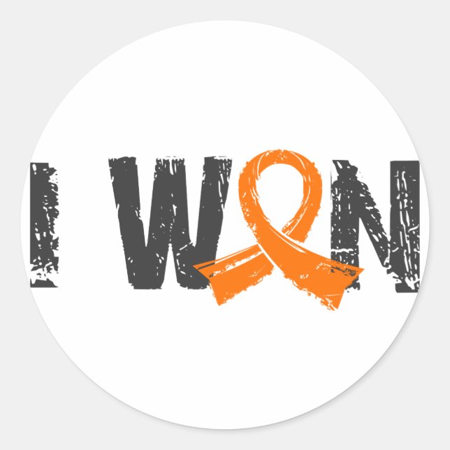 Sticker Rond J'Ai Gagné Le Cancer Du Rein (Devant)