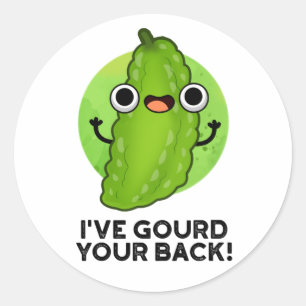 Sticker Rond J'ai Gourd Your Back Funny Veggie Pun