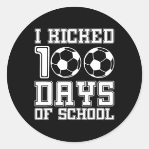 Sticker Rond J'Ai Joué 100 Jours De Football Scolaire 100E Jour