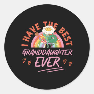 Sticker Rond J'Ai La Meilleure Petite-Fille Jamais