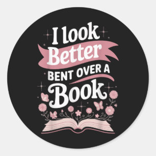 Sticker Rond J'Ai L'Air Mieux De Presser Sur Un Livre
