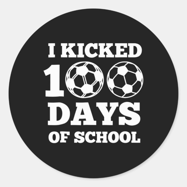 Sticker Rond J'Ai Lancé 100 Jours De Football Scolaire 100E Jou (Devant)