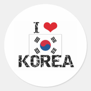 STICKER ROND J'AI LE COEUR DE LA CORÉE